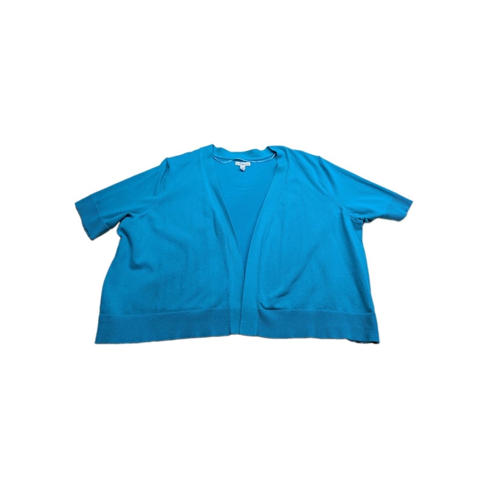 Croft & Barrow Women's Shrug Size 2X Turquoise Cotton Blend